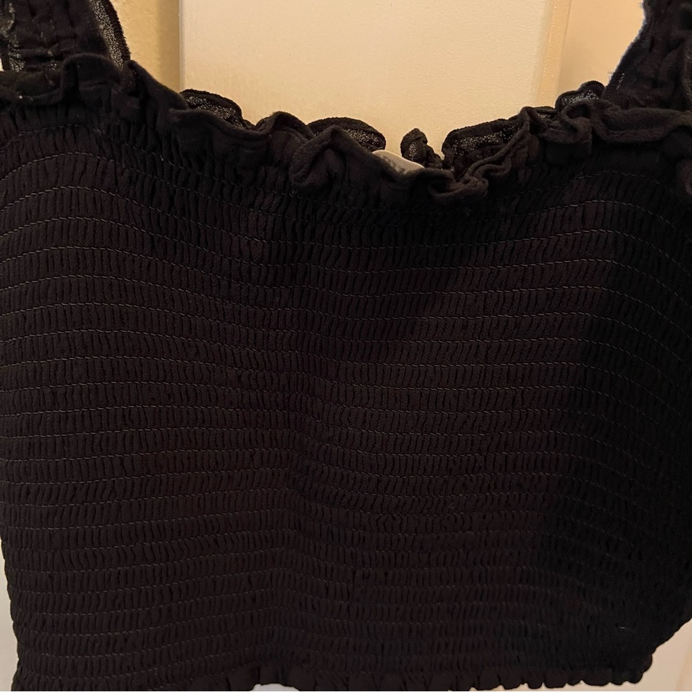 Reformation Lenore Black‎ Crop Top - Picture 4 of 7